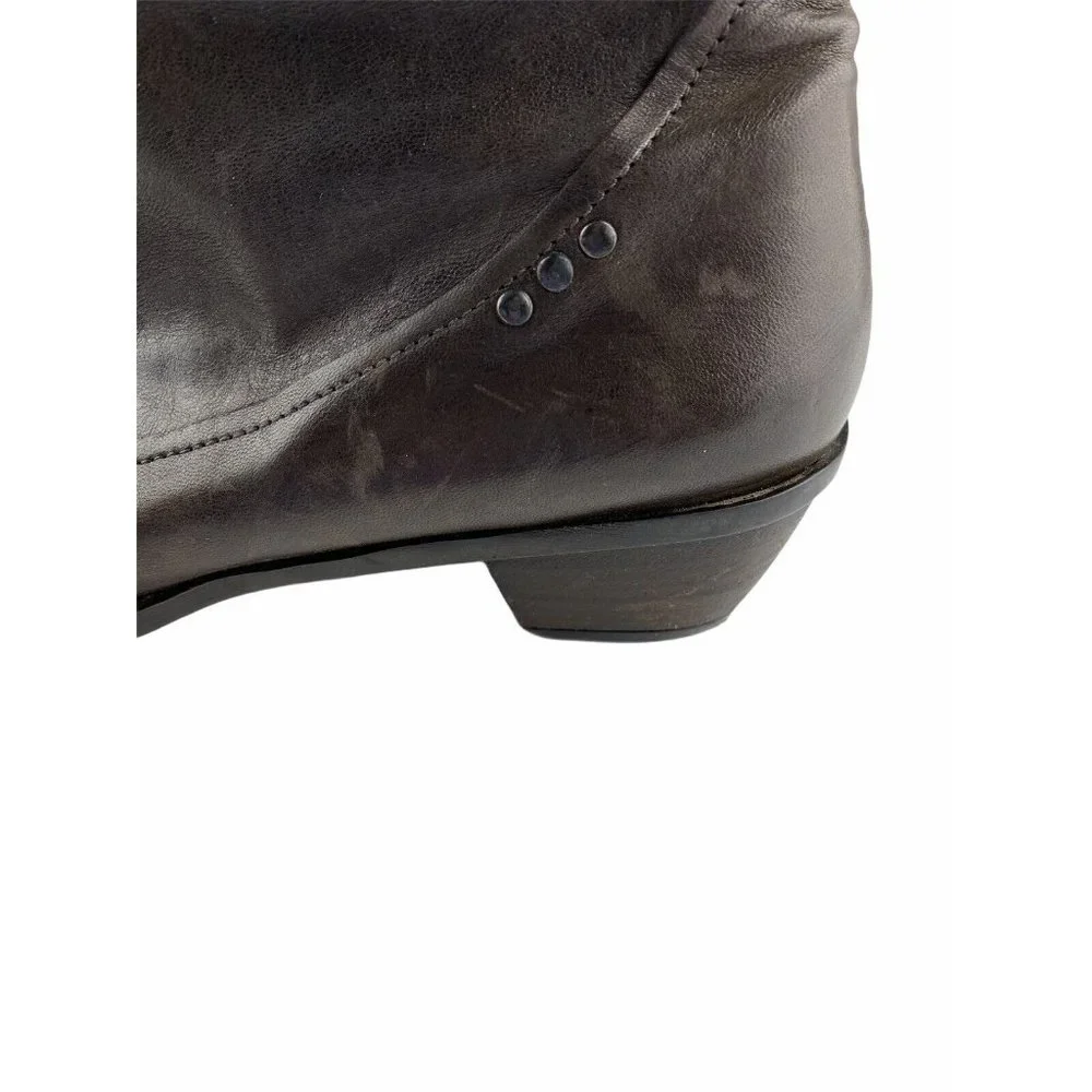 Minelli Womens‎ Brown Pointy Toe Leather Western Boots Size EU 38 US 7 - Picture 3 of 11